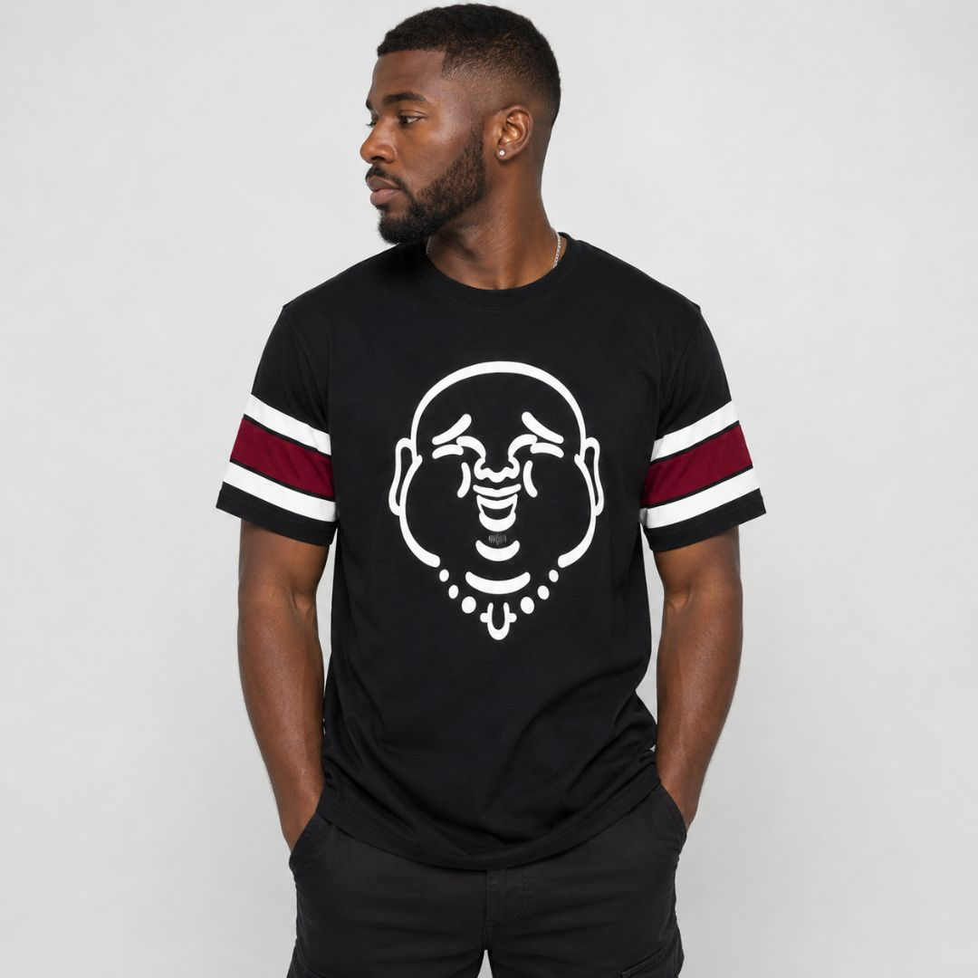 Mens Graphic Stripe Short Sleeve T Shirt  Black